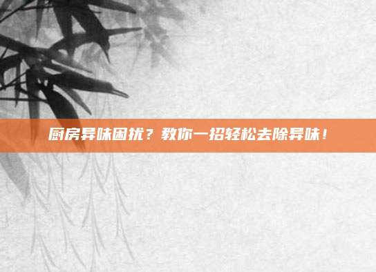 厨房异味困扰？教你一招轻松去除异味！