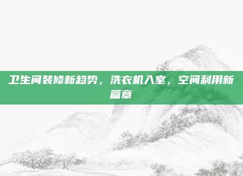 卫生间装修新趋势，洗衣机入室，空间利用新篇章