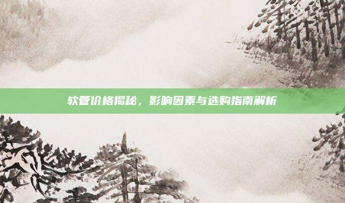 软管价格揭秘，影响因素与选购指南解析