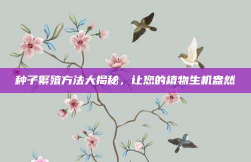 种子繁殖方法大揭秘，让您的植物生机盎然