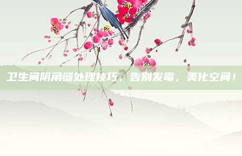 卫生间阴角缝处理技巧，告别发霉，美化空间！