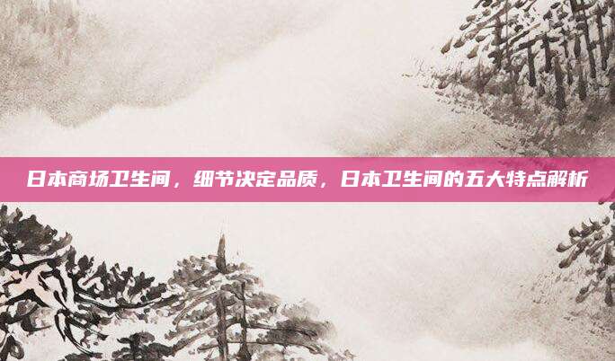 日本商场卫生间，细节决定品质，日本卫生间的五大特点解析