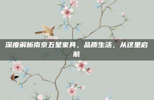 深度解析南京五星家具，品质生活，从这里启航