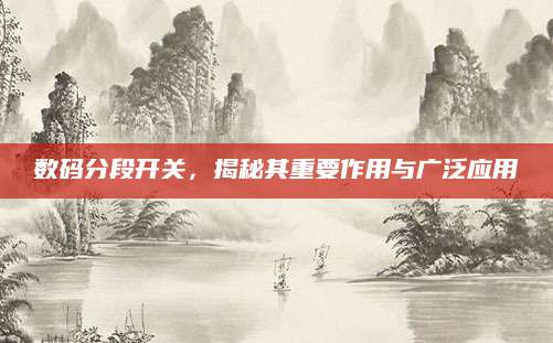 数码分段开关，揭秘其重要作用与广泛应用