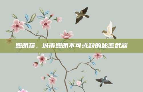照明箱，城市照明不可或缺的秘密武器