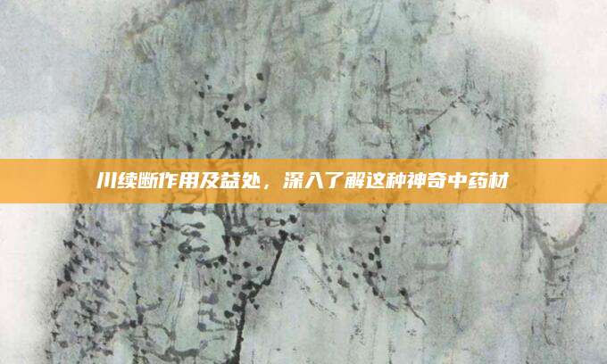 川续断作用及益处，深入了解这种神奇中药材
