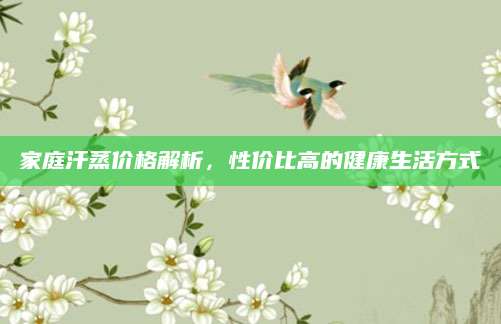 家庭汗蒸价格解析，性价比高的健康生活方式