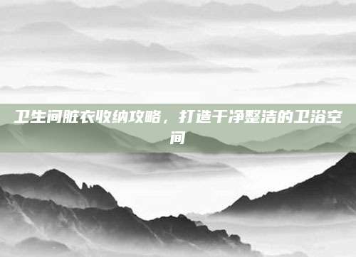 卫生间脏衣收纳攻略，打造干净整洁的卫浴空间
