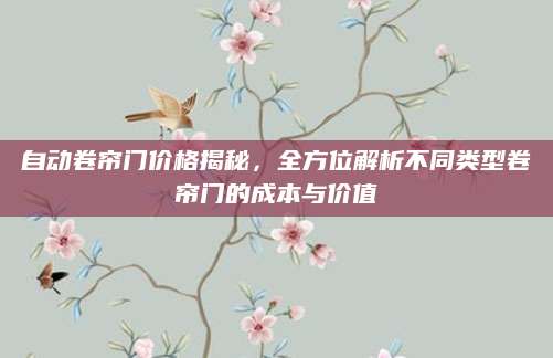 自动卷帘门价格揭秘，全方位解析不同类型卷帘门的成本与价值