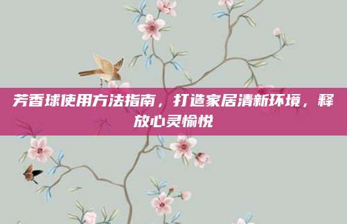 芳香球使用方法指南，打造家居清新环境，释放心灵愉悦
