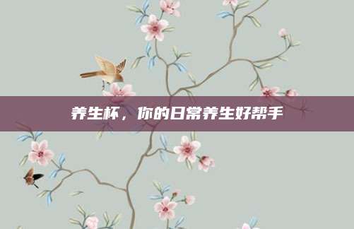 养生杯，你的日常养生好帮手