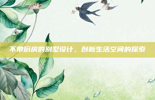 不带厨房的别墅设计，创新生活空间的探索