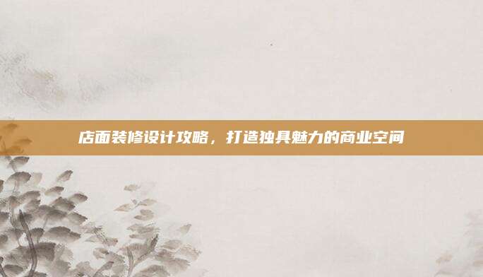店面装修设计攻略，打造独具魅力的商业空间
