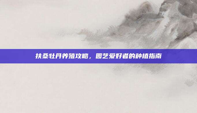 扶桑牡丹养殖攻略，园艺爱好者的种植指南