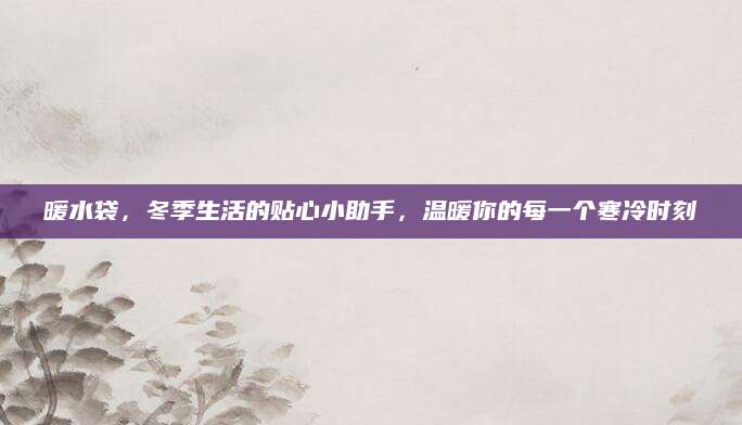 暖水袋，冬季生活的贴心小助手，温暖你的每一个寒冷时刻