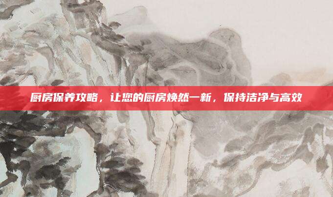 厨房保养攻略，让您的厨房焕然一新，保持洁净与高效