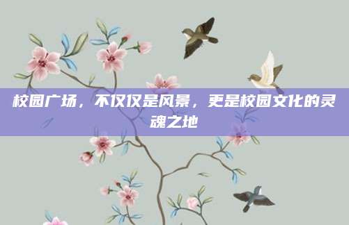 校园广场，不仅仅是风景，更是校园文化的灵魂之地