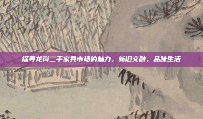 探寻龙岗二手家具市场的魅力，新旧交融，品味生活