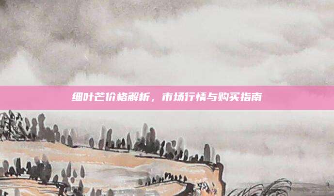 细叶芒价格解析，市场行情与购买指南