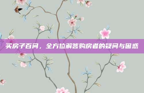 买房子百问，全方位解答购房者的疑问与困惑