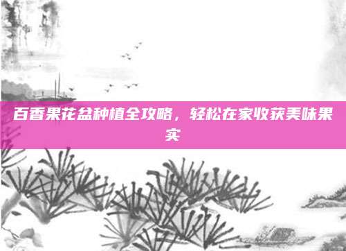 百香果花盆种植全攻略，轻松在家收获美味果实