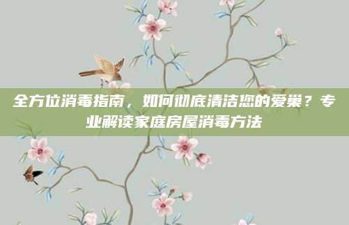 全方位消毒指南，如何彻底清洁您的爱巢？专业解读家庭房屋消毒方法