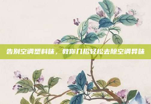 告别空调塑料味，教你几招轻松去除空调异味