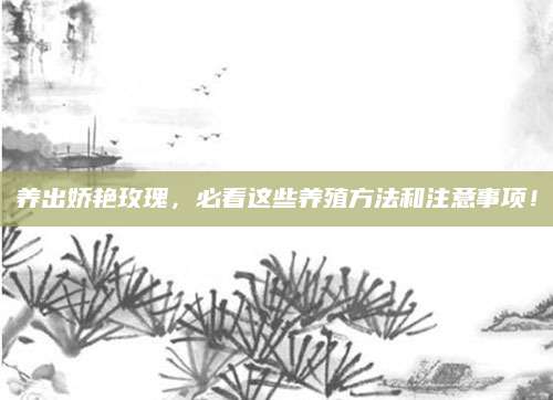 养出娇艳玫瑰，必看这些养殖方法和注意事项！