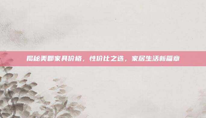 揭秘美郡家具价格，性价比之选，家居生活新篇章