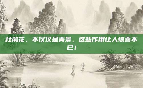 杜鹃花，不仅仅是美景，这些作用让人惊喜不已！