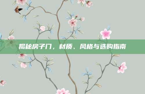 揭秘房子门，材质、风格与选购指南