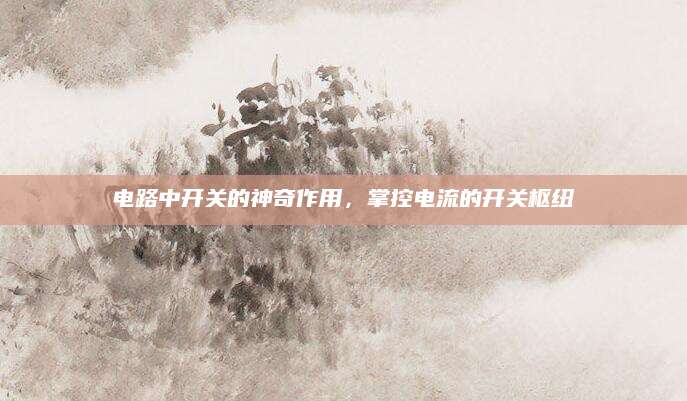 电路中开关的神奇作用，掌控电流的开关枢纽