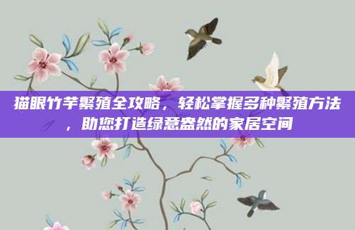 猫眼竹芋繁殖全攻略，轻松掌握多种繁殖方法，助您打造绿意盎然的家居空间