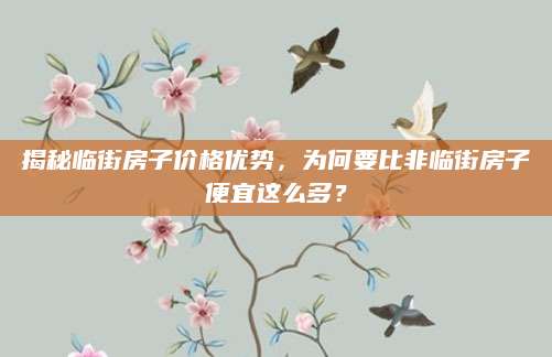 揭秘临街房子价格优势，为何要比非临街房子便宜这么多？
