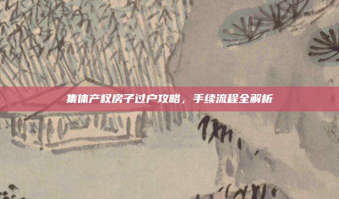集体产权房子过户攻略，手续流程全解析
