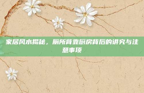 家居风水揭秘，厕所背靠厨房背后的讲究与注意事项