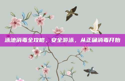 泳池消毒全攻略，安全游泳，从正确消毒开始