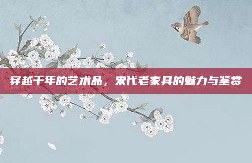 穿越千年的艺术品，宋代老家具的魅力与鉴赏