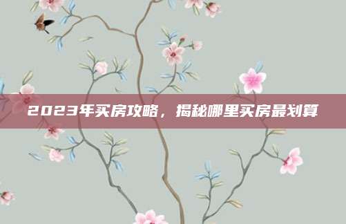 2023年买房攻略，揭秘哪里买房最划算
