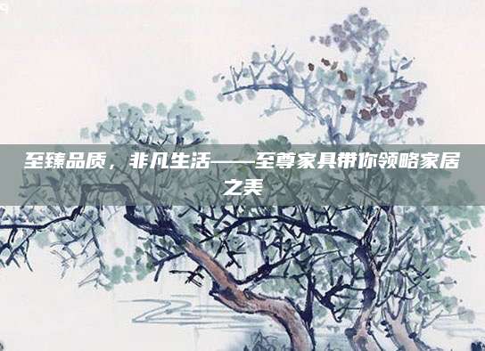 至臻品质，非凡生活——至尊家具带你领略家居之美