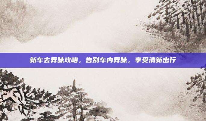 新车去异味攻略，告别车内异味，享受清新出行