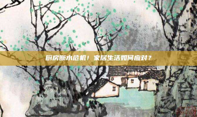 厨房断水危机！家居生活如何应对？