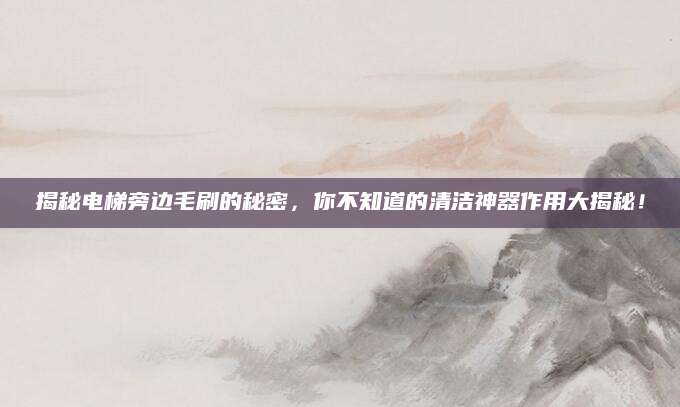 揭秘电梯旁边毛刷的秘密，你不知道的清洁神器作用大揭秘！