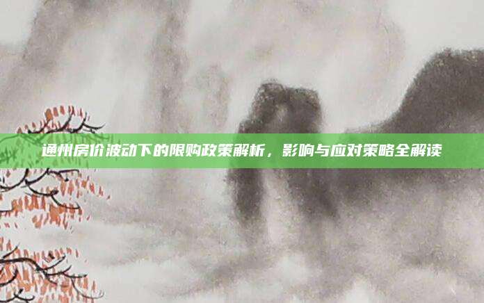 通州房价波动下的限购政策解析，影响与应对策略全解读