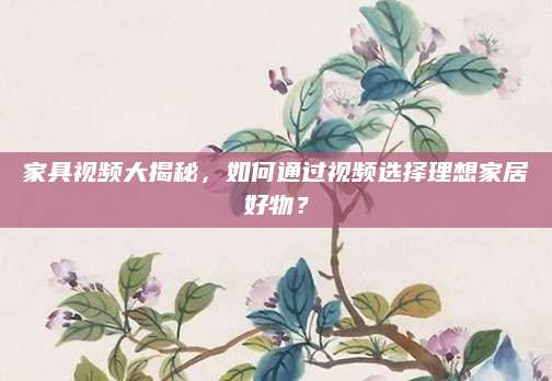 家具视频大揭秘，如何通过视频选择理想家居好物？