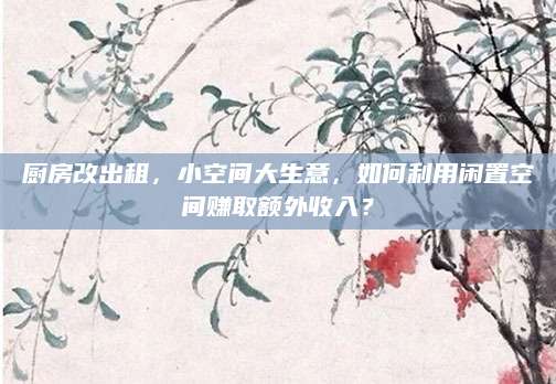厨房改出租，小空间大生意，如何利用闲置空间赚取额外收入？