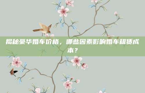 揭秘豪华婚车价格，哪些因素影响婚车租赁成本？