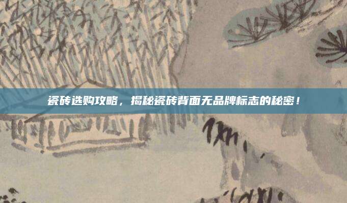 瓷砖选购攻略，揭秘瓷砖背面无品牌标志的秘密！