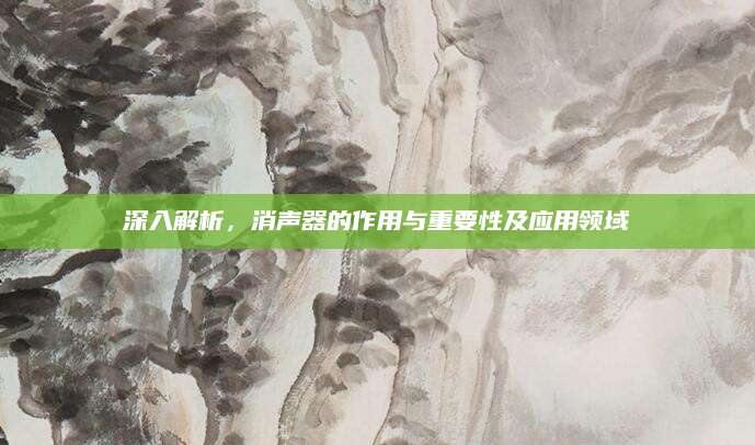 深入解析，消声器的作用与重要性及应用领域