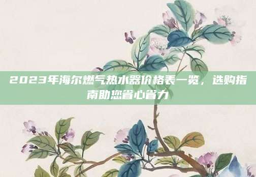 2023年海尔燃气热水器价格表一览，选购指南助您省心省力